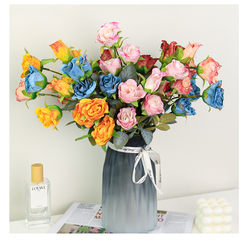 Dried Flower Bouquet - 5pc 35cm Retro 5 Head Burnt