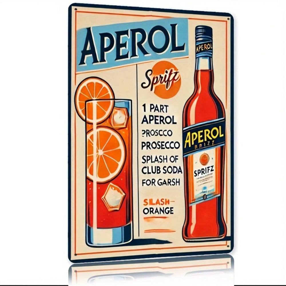 Home Decor Kolkata - Vintage Aperol Spritz Metal Sign, Retro