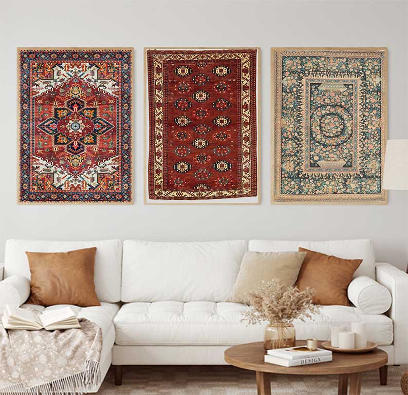 Home Decor Medieval - Medieval Oriental Persian Carpet, Art on