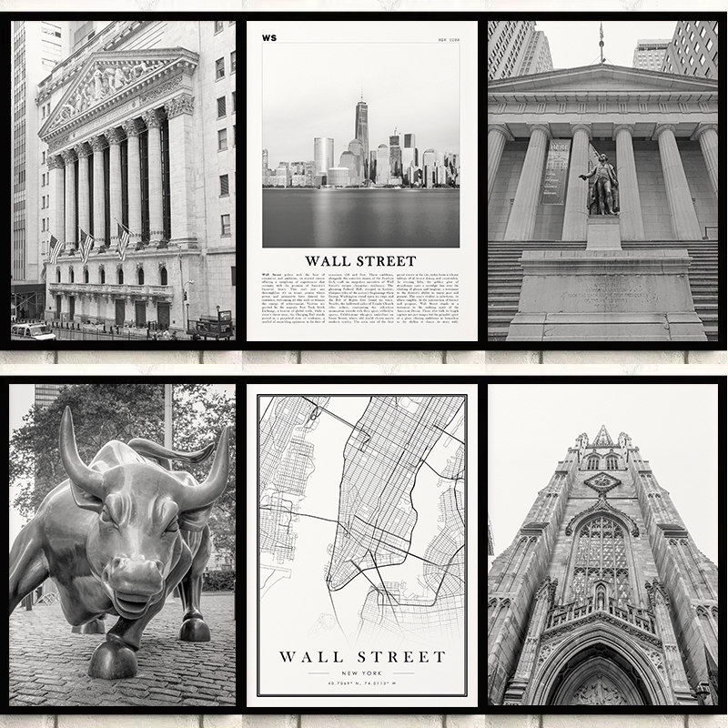 Home Decor Exchange - Vintage Black&White Wall Street New York