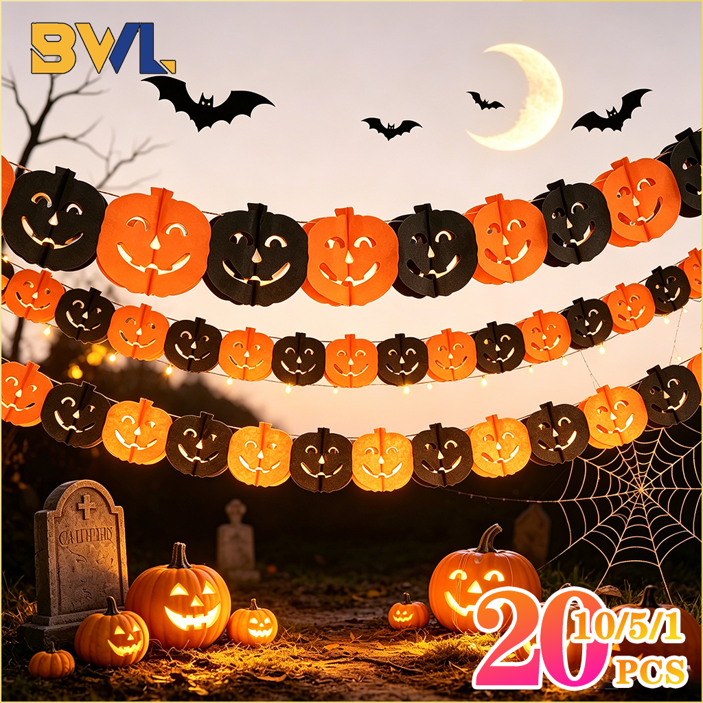 Home Decor Garland - 1-20PCS 3M Halloween Hanging Garland Bunting