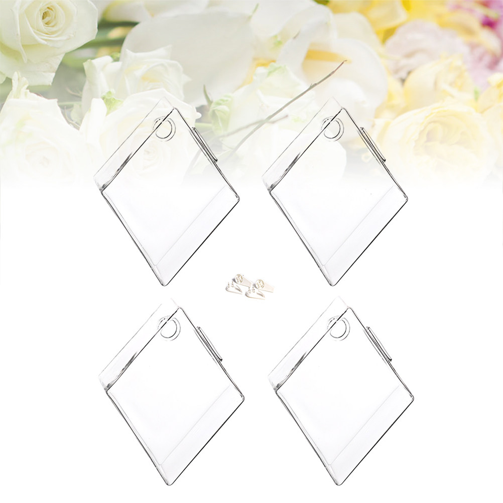 Home Decor Garden Ideas - 4Pcs Exquisite Glass Flower Vase Set