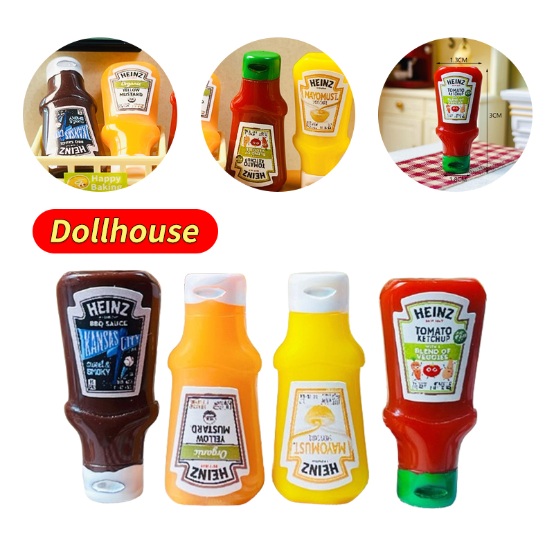 Home Decor Kolkata - 4Pcs Dollhouse Miniature Strawberry Sauce Jam