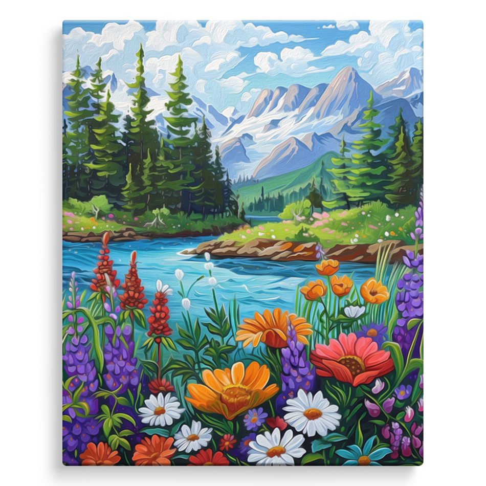 Home Decor Handicraft - 2026-Paint By Numbers,Scenic Flower Balloon Mountain,Arts