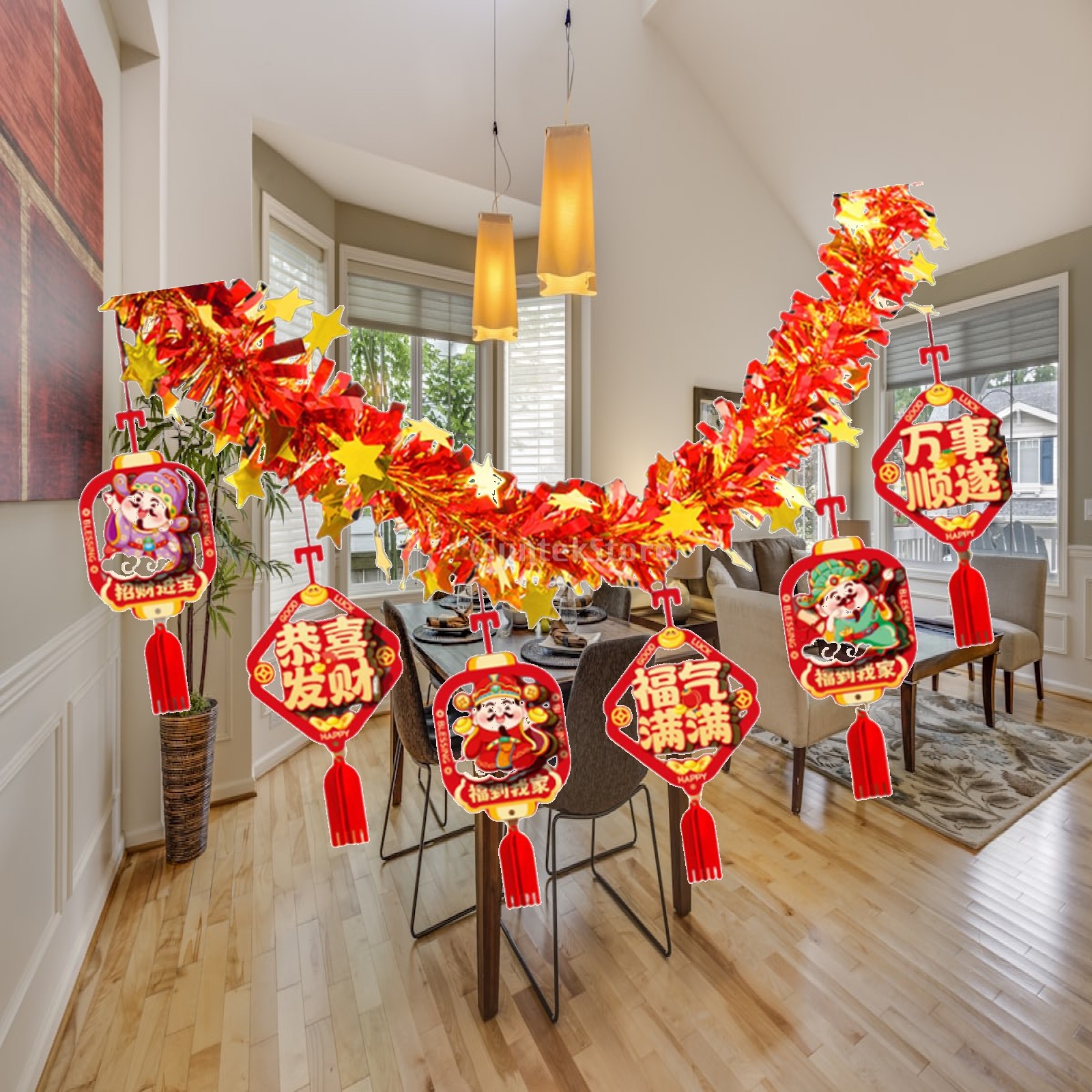 Home Decor Garland - Chinese New Year Garland 2026,Lightweight,Lunar New