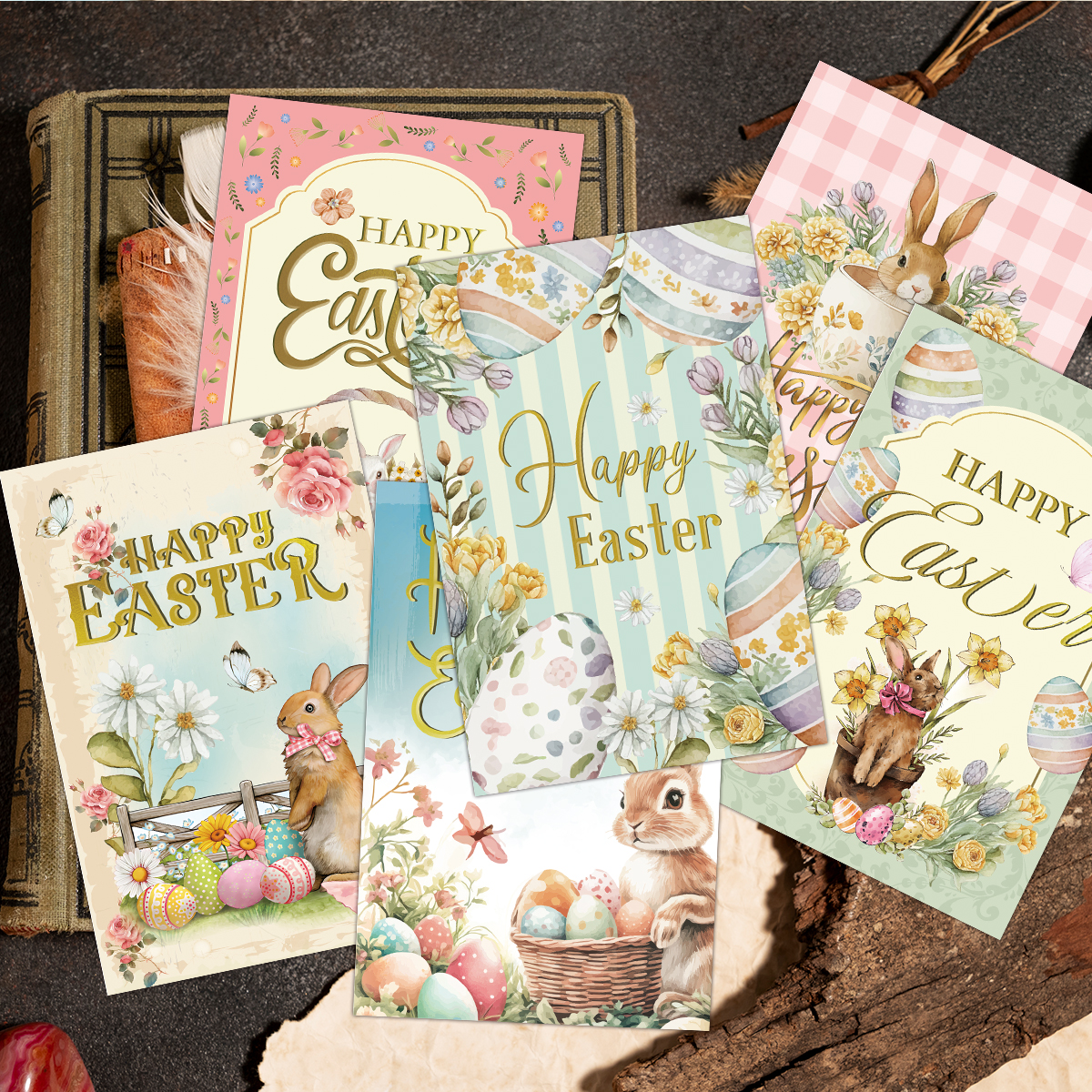 Home Decor Exchange - 12pcs Exquisite Easter Greeting Cards With