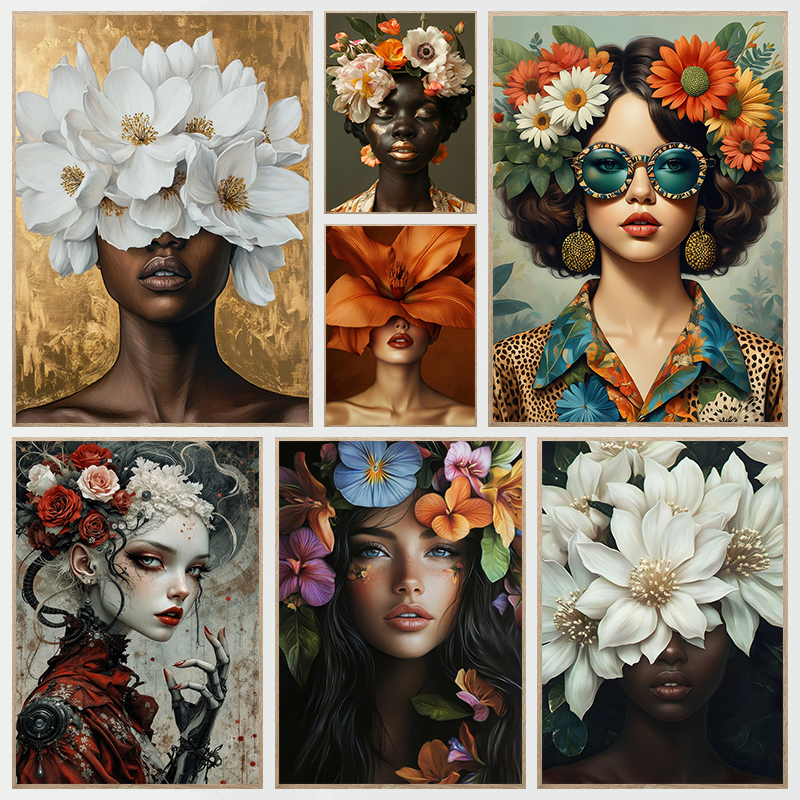 Home Decor Essentials - Fashion Girl Portrait Woman with Colorful