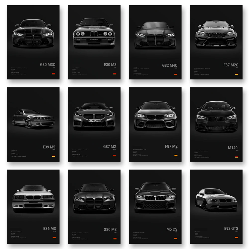 Home Decor Essentials - 2-A1 Famous Cars G80 M3C Canvas