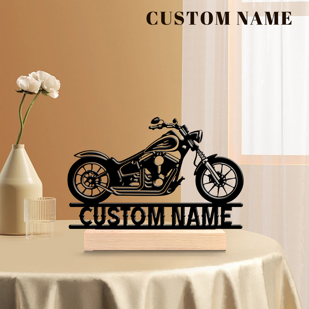 Home Decor Inspo - 1Pc Csutom Name Road Motorbike Wooden
