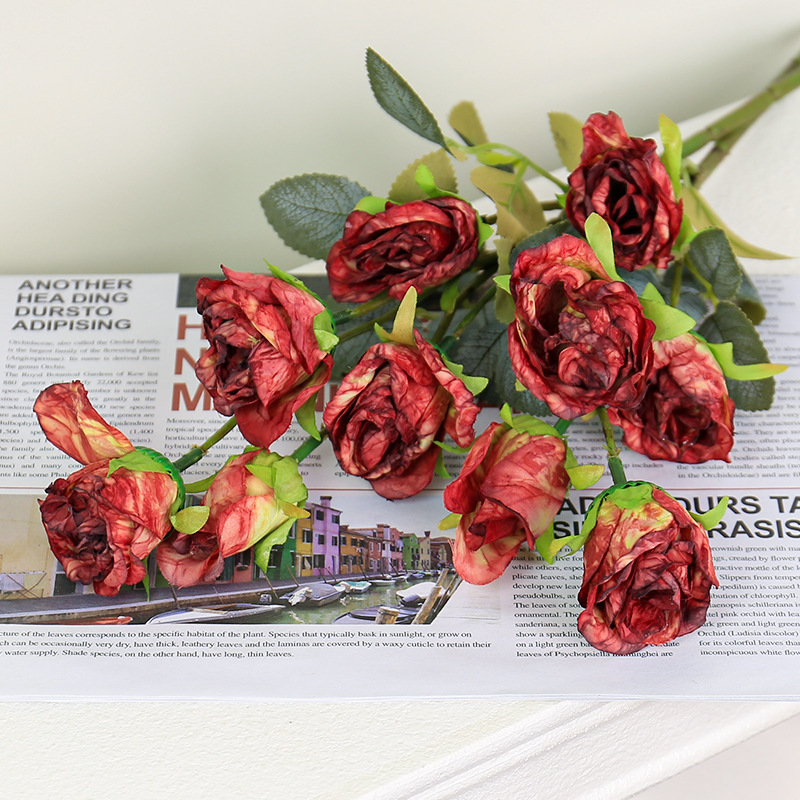 5pc 35cm Retro 5 Head Burnt Ed - Dried Flower Bouquet reseña y precio