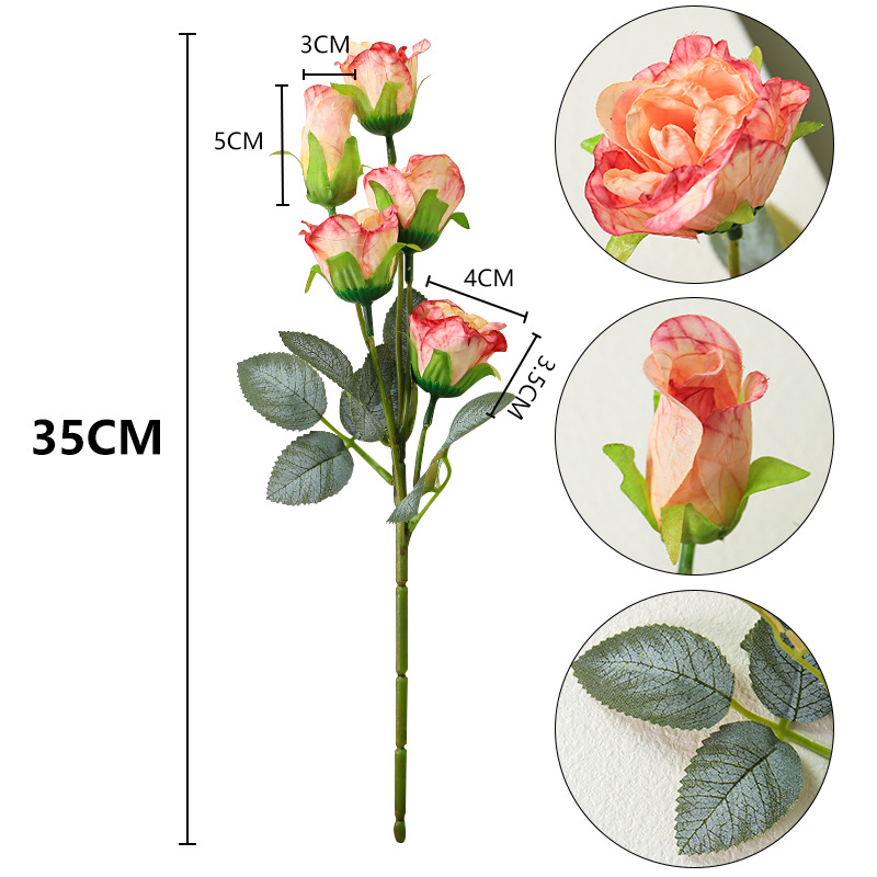 5pc 35cm Retro 5 Head Burnt Ed - Dried Flower Bouquet reseña y precio