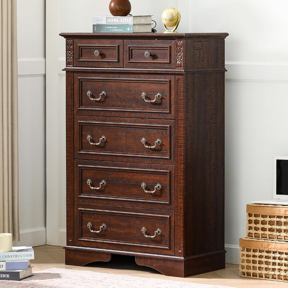 6-Drawer Tall Dresser for Bedr - Home Decor Furniture reseña y precio