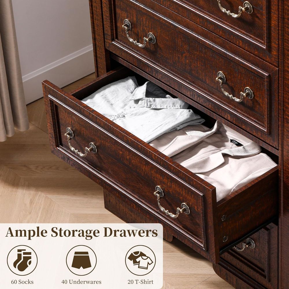 6-Drawer Tall Dresser for Bedr - Home Decor Furniture reseña y precio