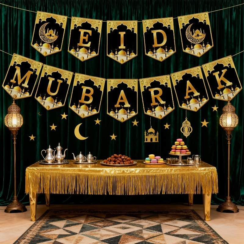 2026 Eid Mubarak Paper Garland - Home Decor Garland reseña y precio