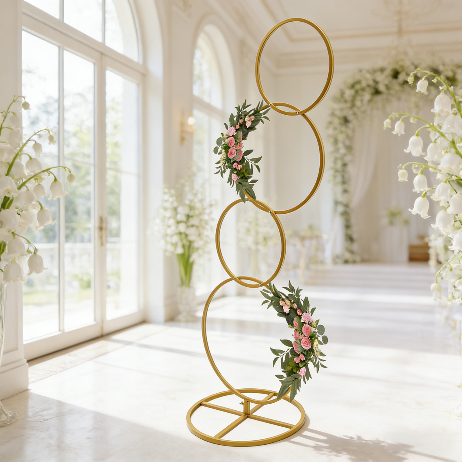 Gold Wedding Round Hoop Backdr - Home Decor Garland reseña y precio
