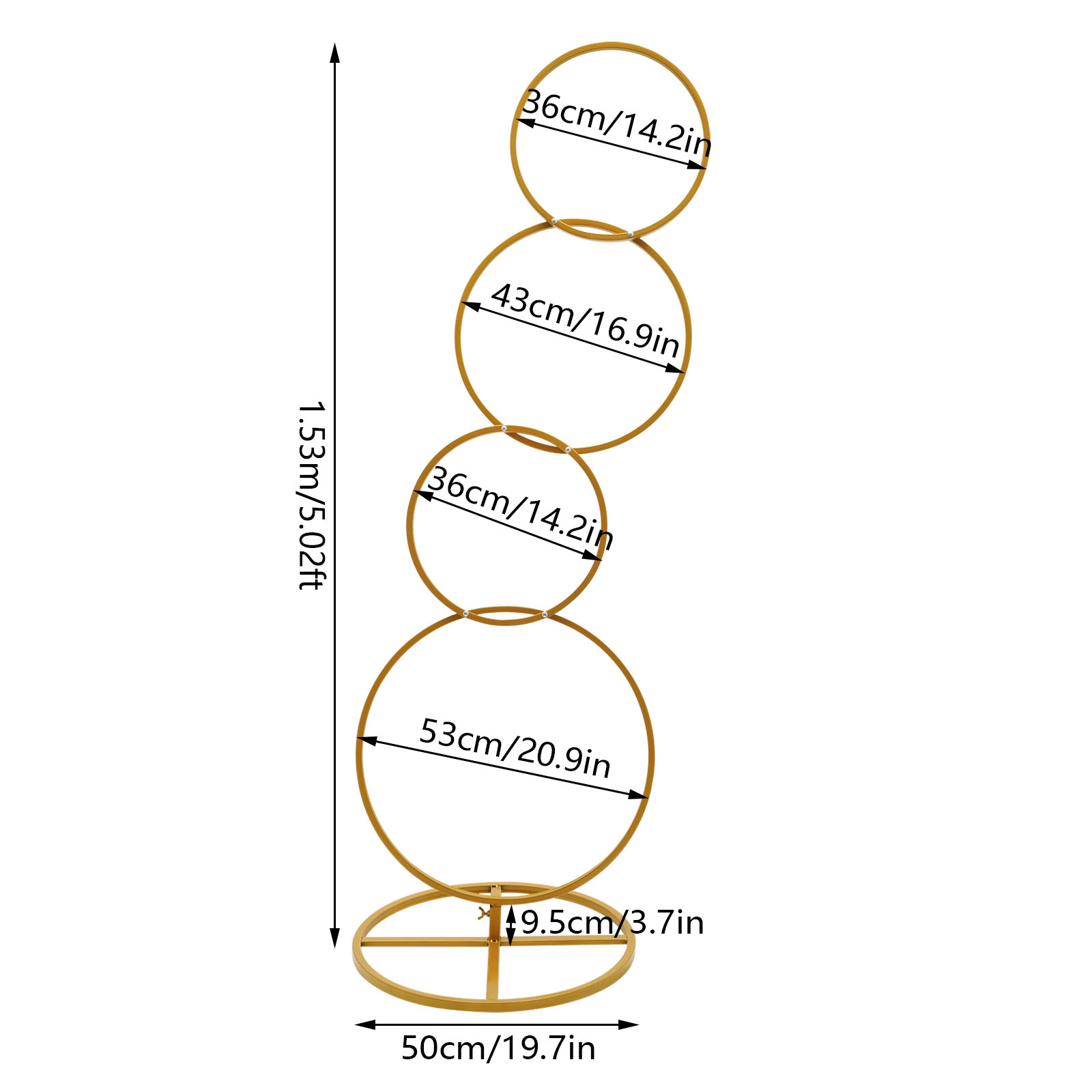 Gold Wedding Round Hoop Backdr - Home Decor Garland reseña y precio