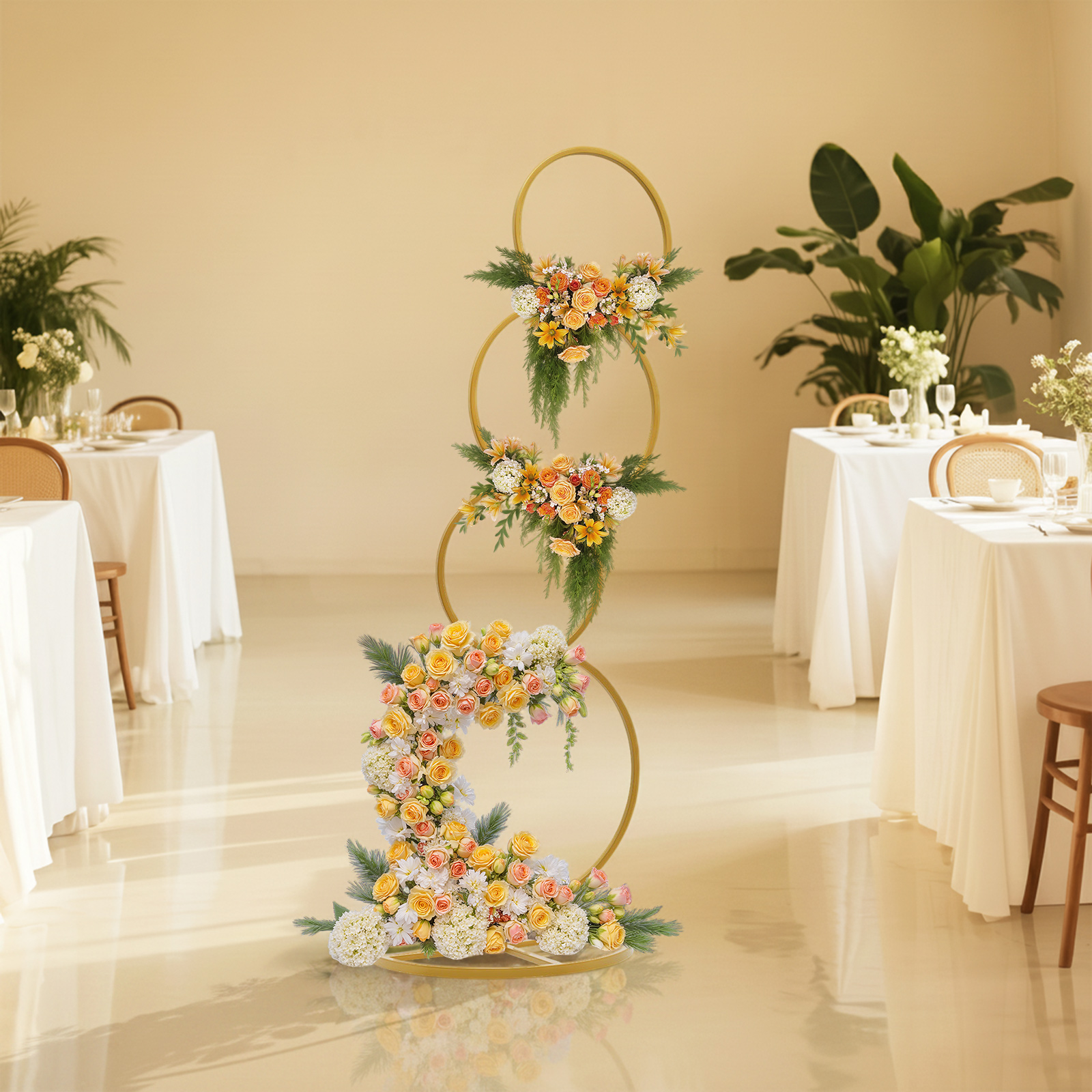 Gold Wedding Round Hoop Backdr - Home Decor Garland reseña y precio