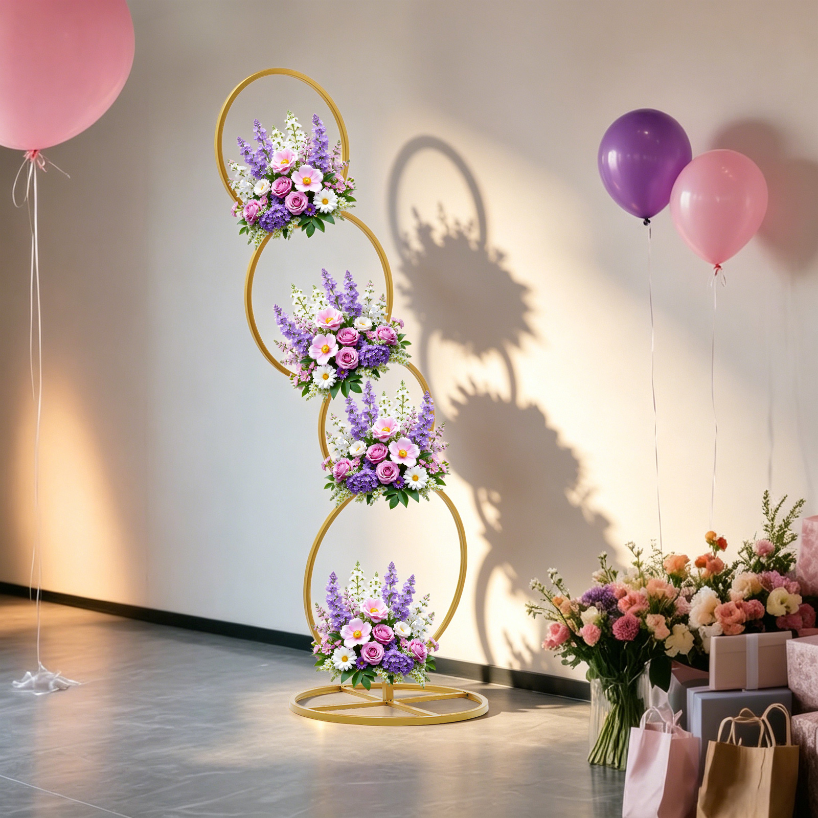 Gold Wedding Round Hoop Backdr - Home Decor Garland reseña y precio
