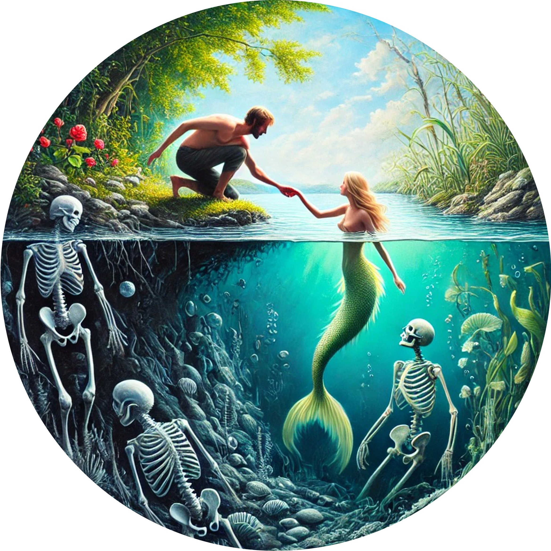 1pc Mermaid Metal Round Alumin - Home Decor Garden Ideas reseña y precio