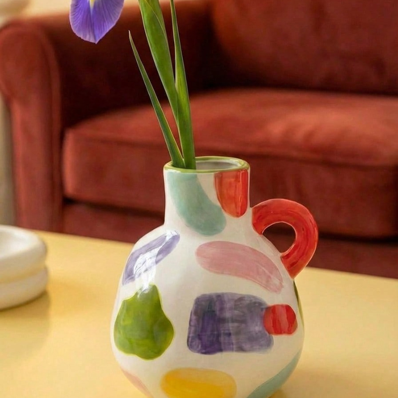 Modern Geometric Ceramic Vase  - Home Decor Dopamine reseña y precio