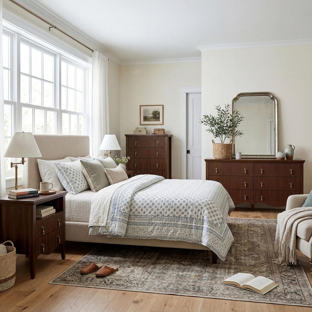 Vintage Walnut Bedroom Furnitu - Home Decor Furniture reseña y precio