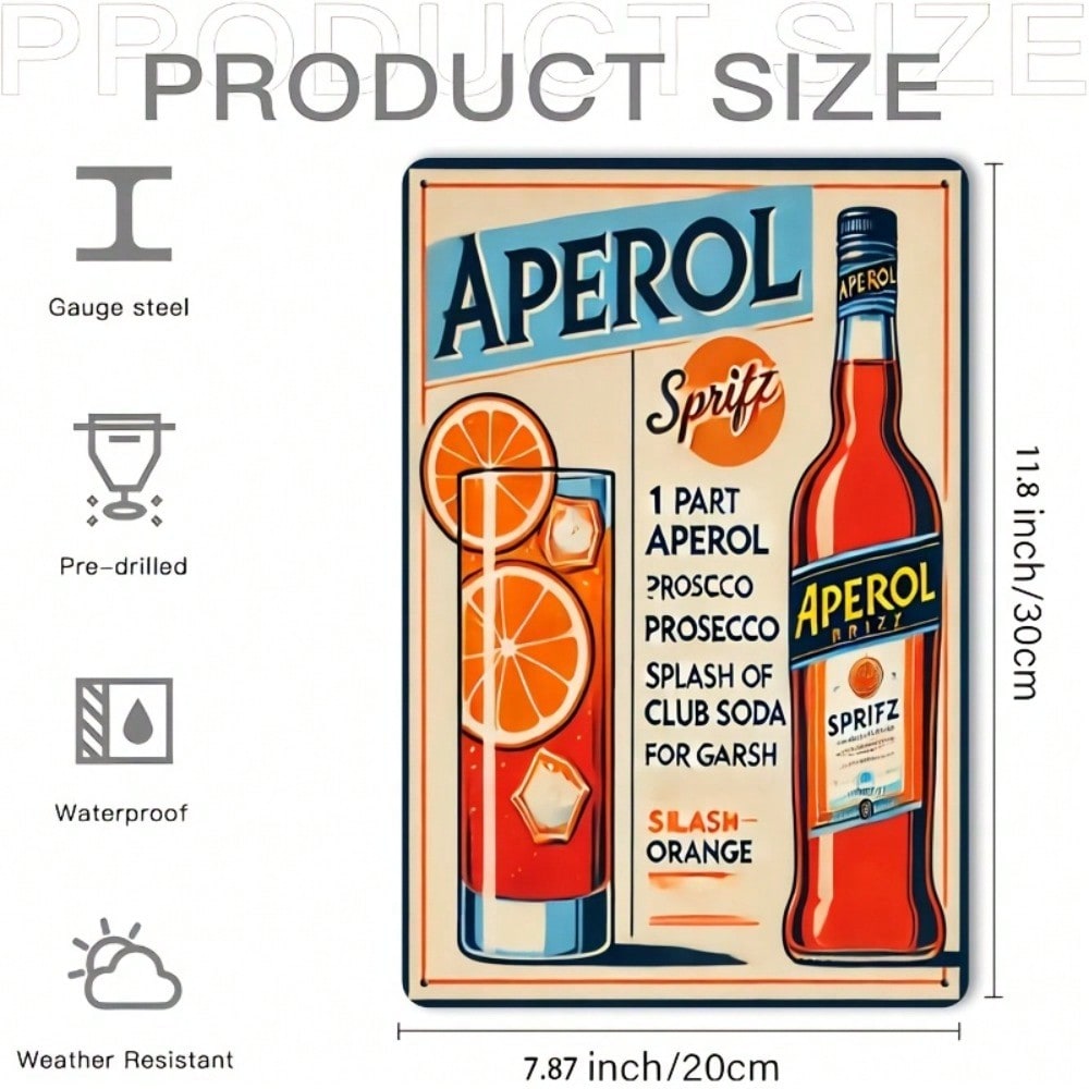 Vintage Aperol Spritz Metal Si - Home Decor Kolkata reseña y precio