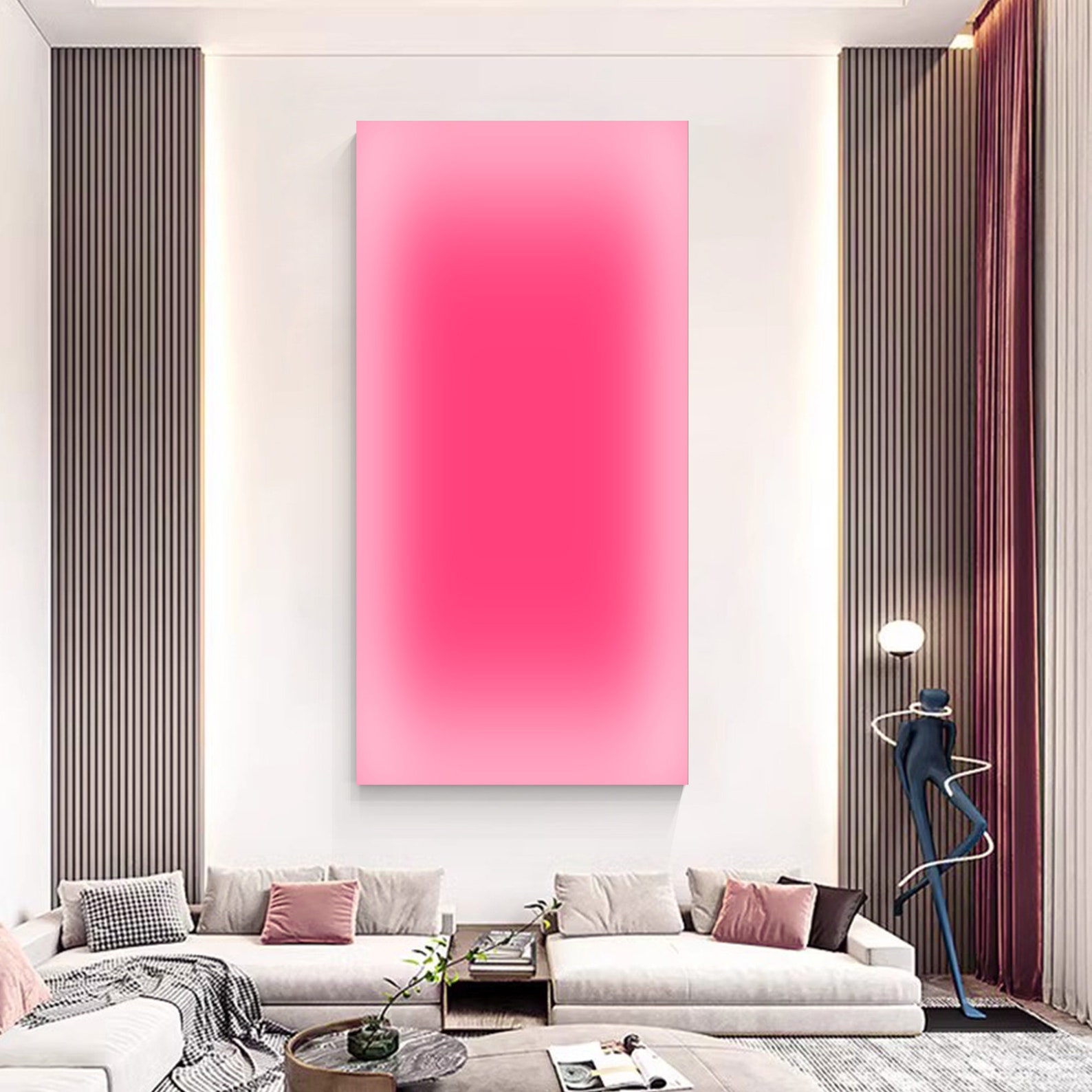 Abstract Pink Ombre Art Neon G - Home Decor Dopamine reseña y precio