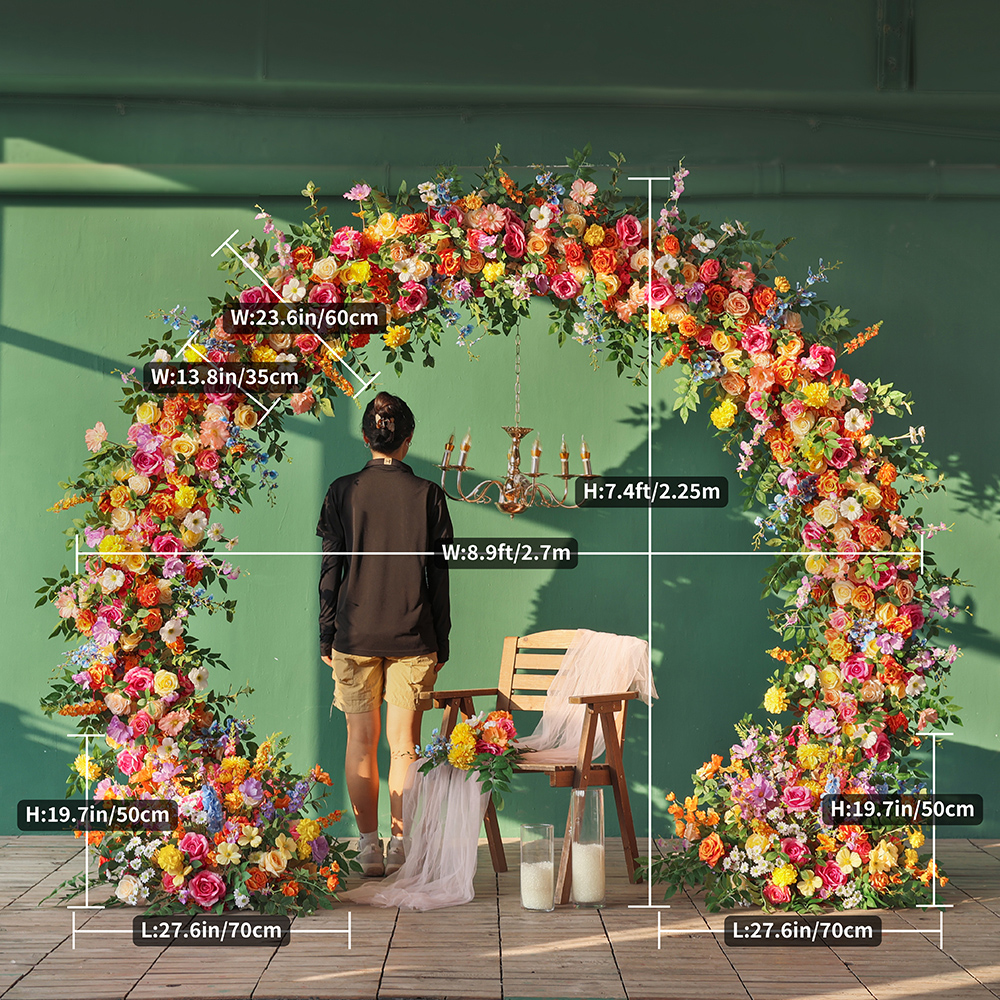 Orange Circle Artificial Flowe - Home Decor Garland reseña y precio
