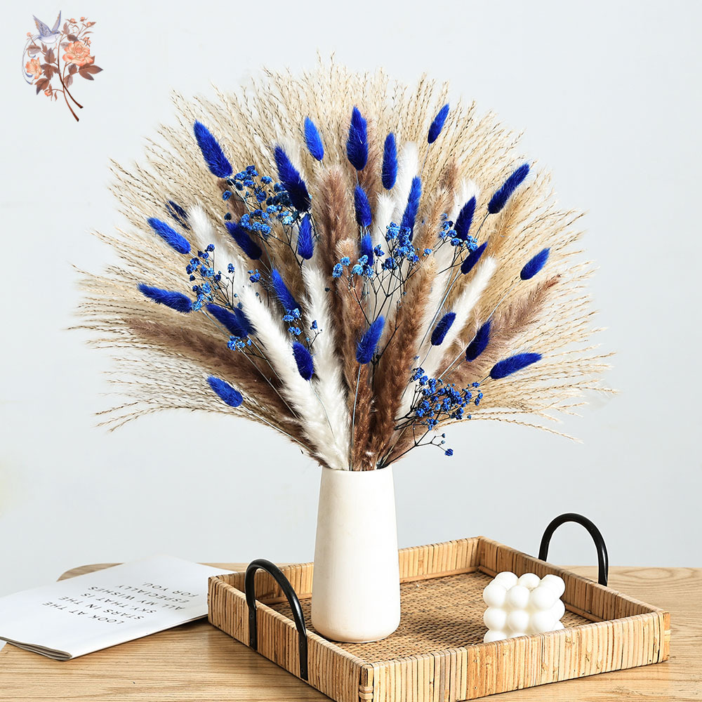 70 Stem Blue Fluffly Rabbit Ta - Dried Flower Bouquet reseña y precio