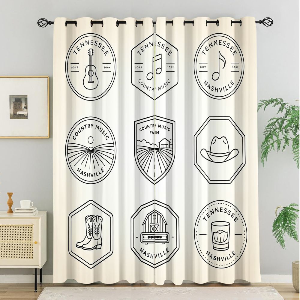 Tennessee Country Music Theme  - Home Decor Curtains reseña y precio