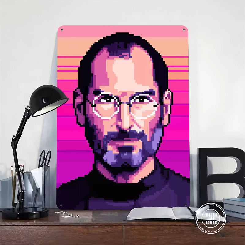 Pixel Art Steve Jobs Tin Poste - Home Decor Jobs reseña y precio