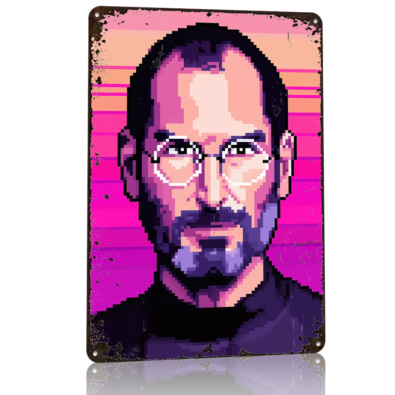 Pixel Art Steve Jobs Tin Poste - Home Decor Jobs reseña y precio