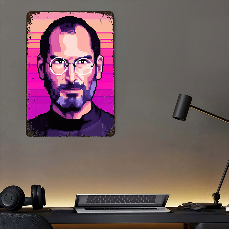 Pixel Art Steve Jobs Tin Poste - Home Decor Jobs reseña y precio