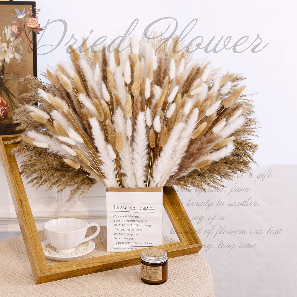 325PCS Mixed Fluffy Large Pamp - Dried Flower Bouquet reseña y precio
