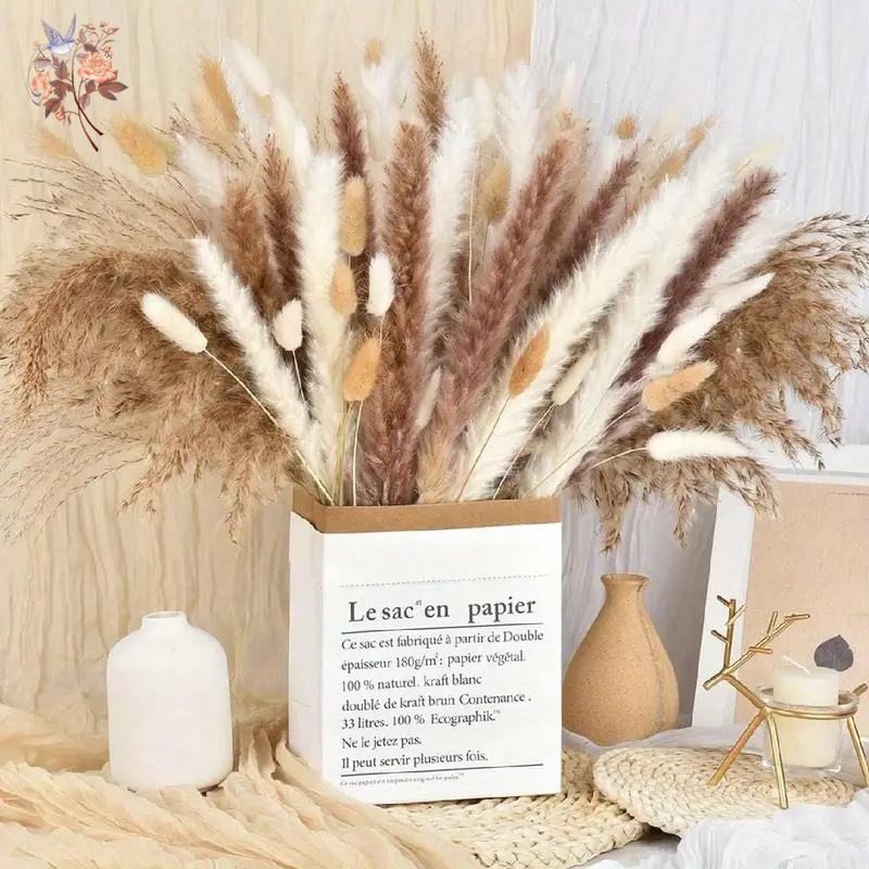 325PCS Mixed Fluffy Large Pamp - Dried Flower Bouquet reseña y precio