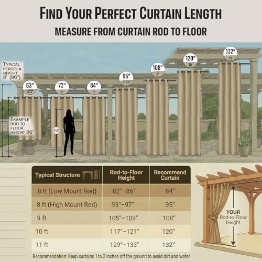 Waterproof Outdoor Curtain W84 - Home Decor Curtains reseña y precio