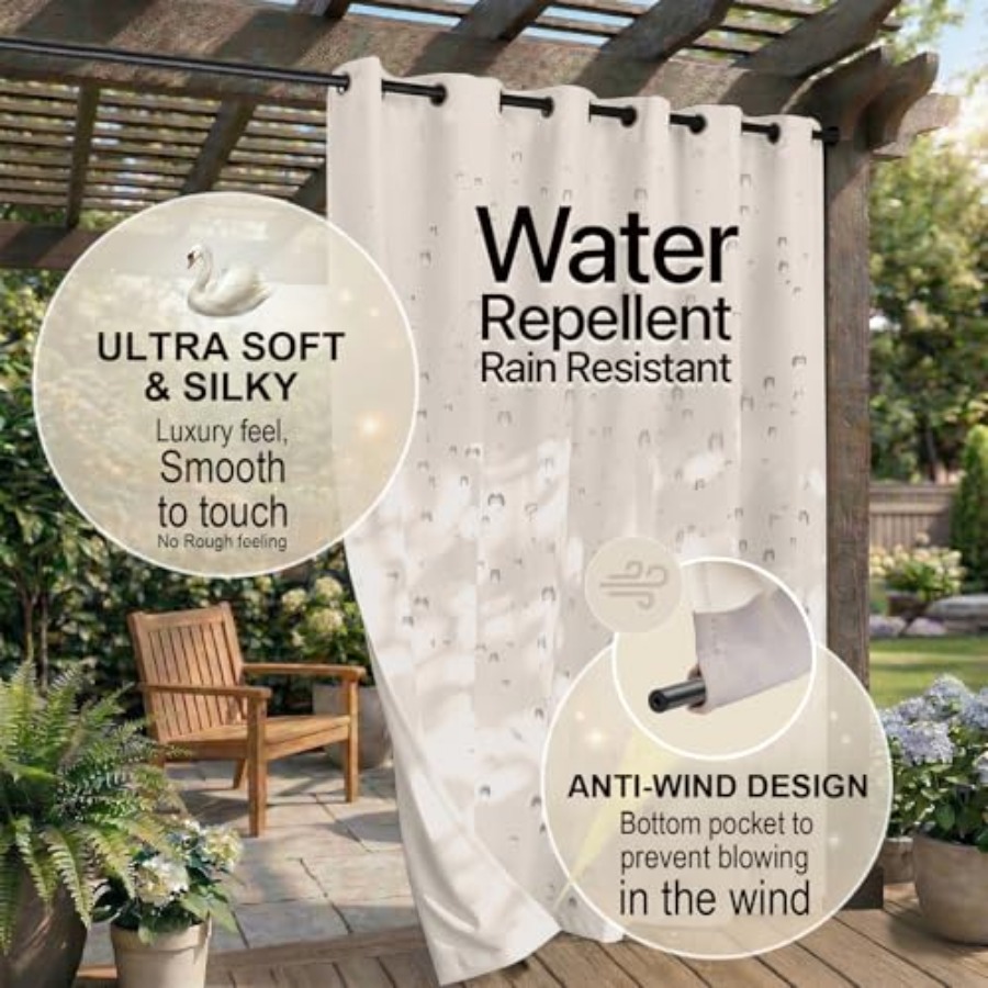 Waterproof Outdoor Curtain W84 - Home Decor Curtains reseña y precio