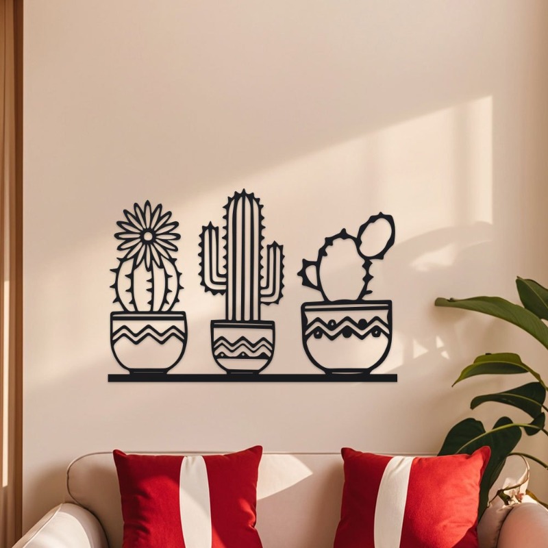 Rustic Cactus Metal Wall Decor - Home Decor Garden Ideas reseña y precio