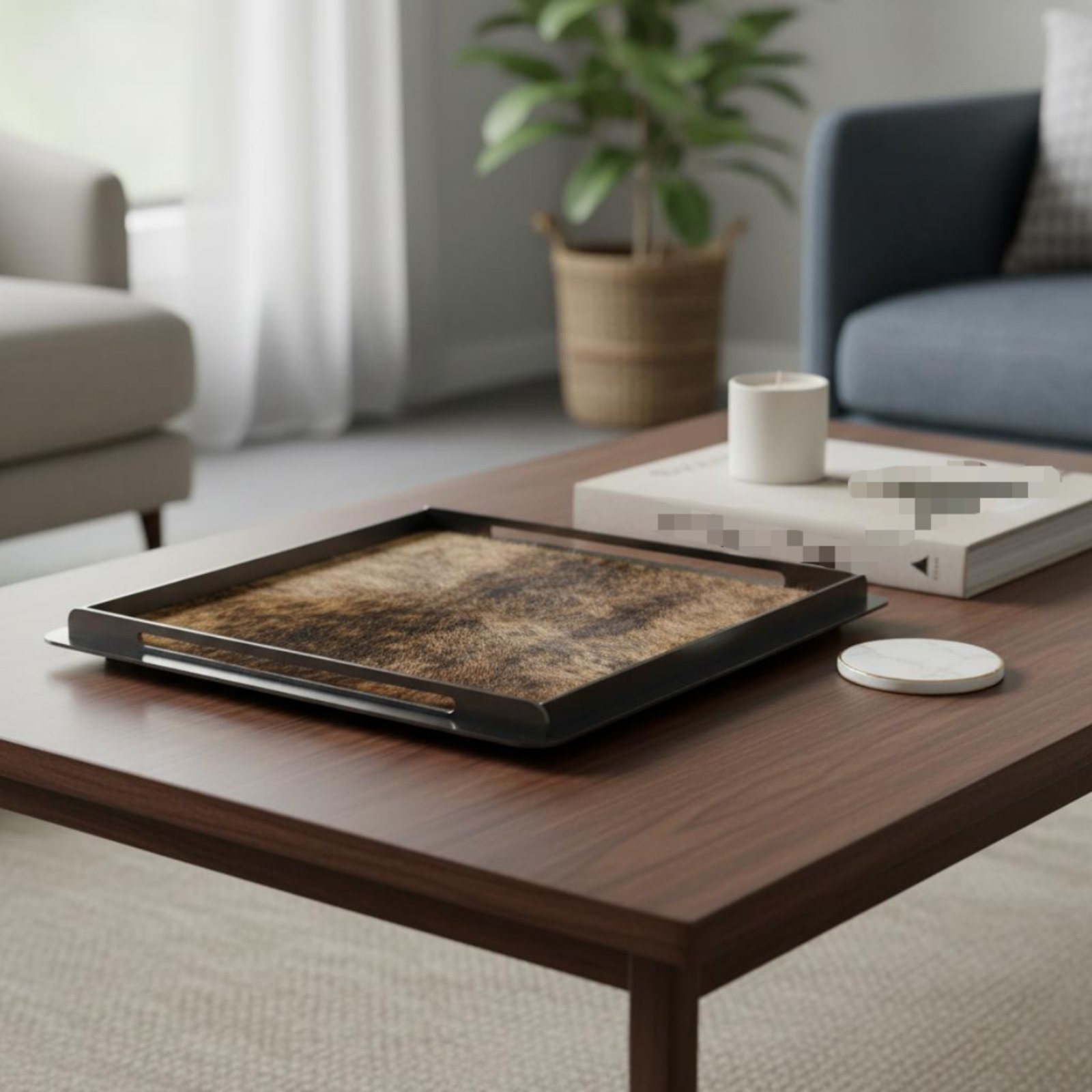 Horsehair Decorative Tray Crea - Vanity Home Decor reseña y precio