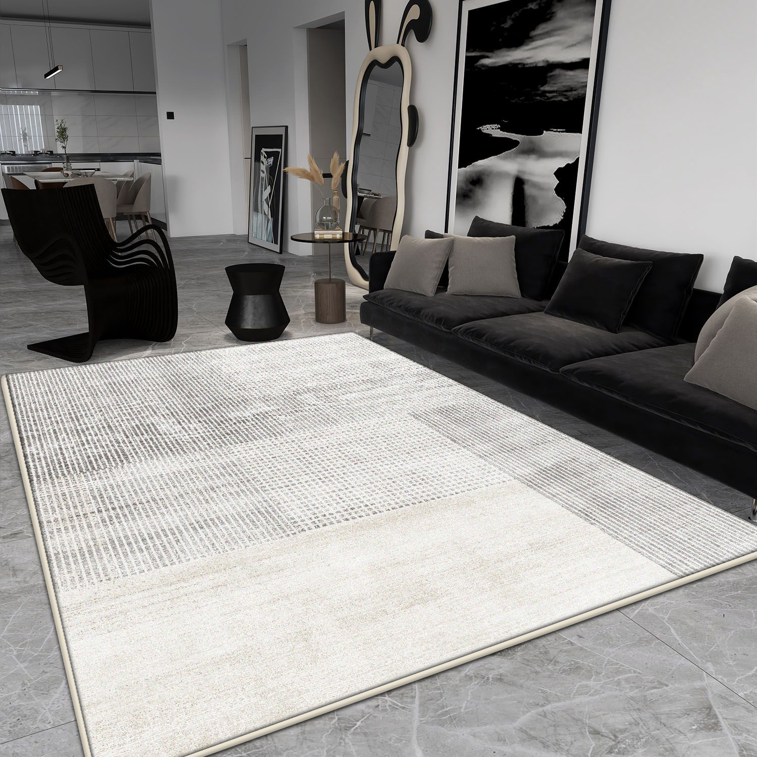Gray Simple Large Carpet for L - Home Decor Ig reseña y precio