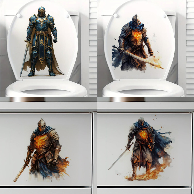 Medieval Knight Toilet Sticker - Home Decor Medieval reseña y precio