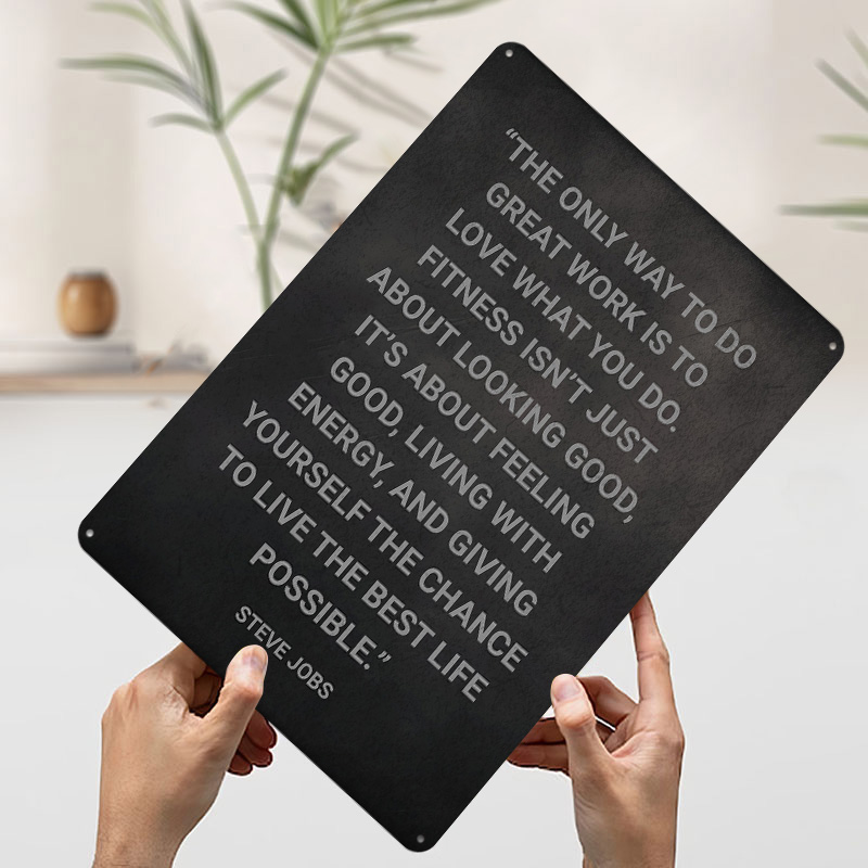 Steve Jobs Fitness Quote Metal - Home Decor Jobs reseña y precio