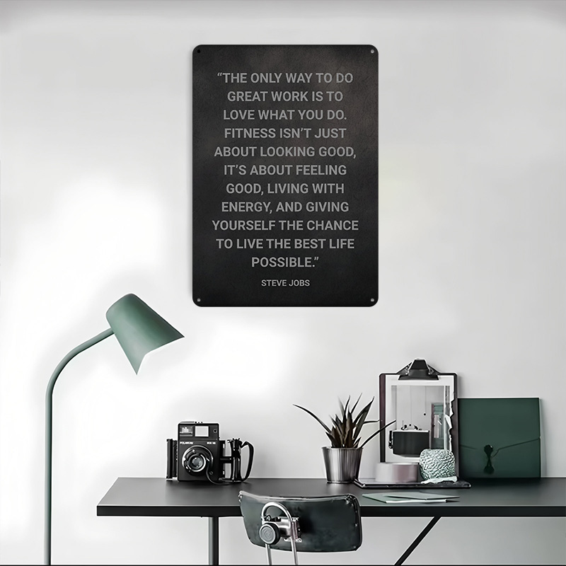 Steve Jobs Fitness Quote Metal - Home Decor Jobs reseña y precio