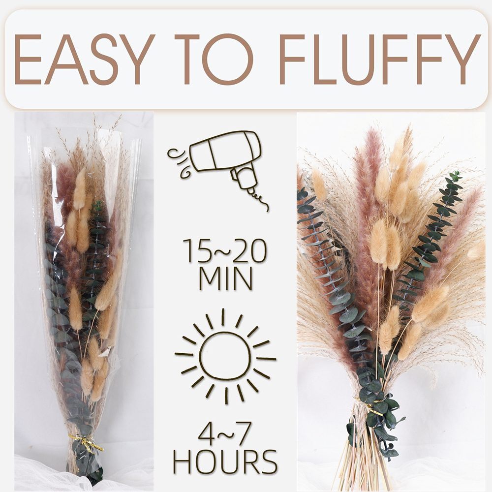 60-Piece Dried Flower & Pampas - Dried Flower Bouquet reseña y precio