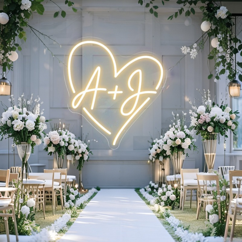 Custom Initials Heart LED Neon - Home Decor Inspo reseña y precio