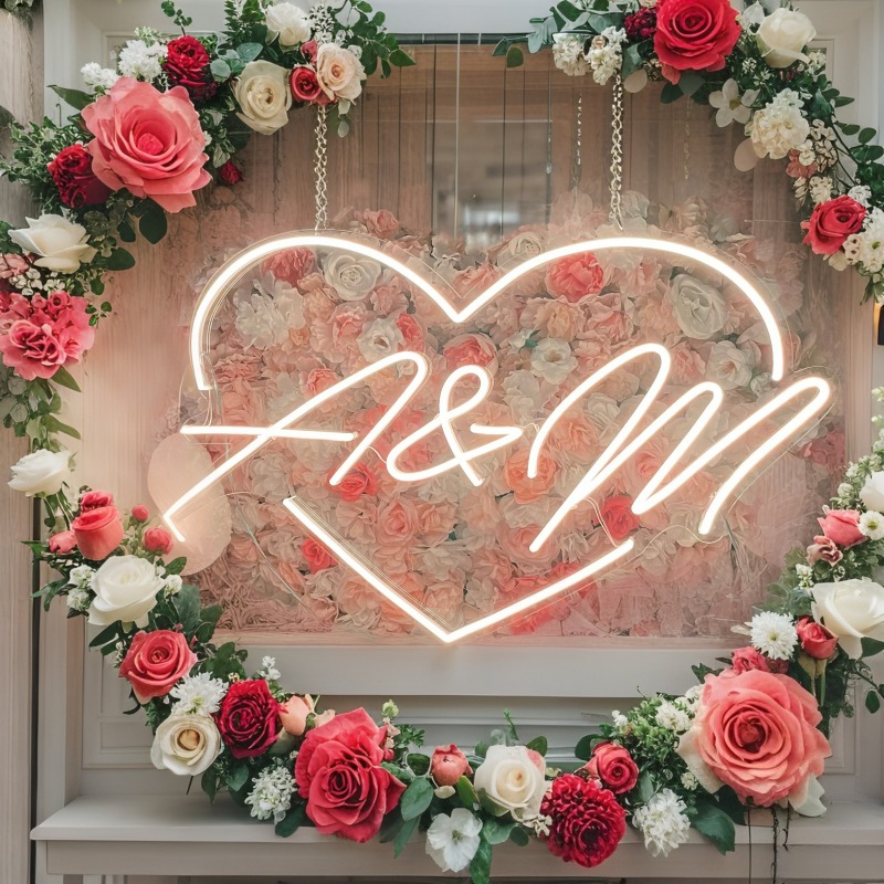 Custom Initials Heart LED Neon - Home Decor Inspo reseña y precio