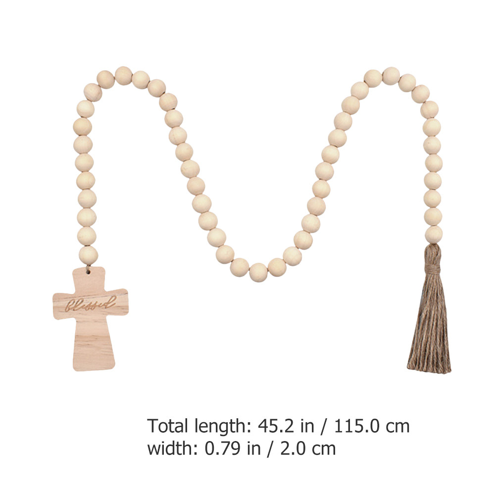 Wood Bead Garland with Tassel  - Home Decor Garland reseña y precio