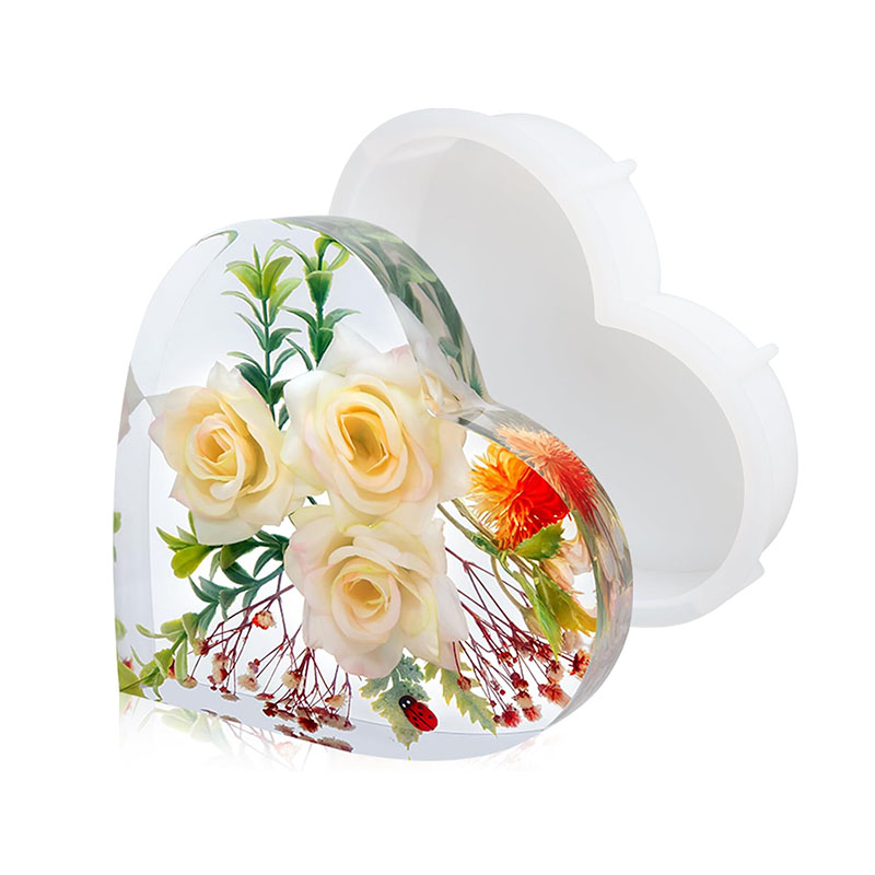 Large Heart Epoxy Resin Mold F - Dried Flower Bouquet reseña y precio