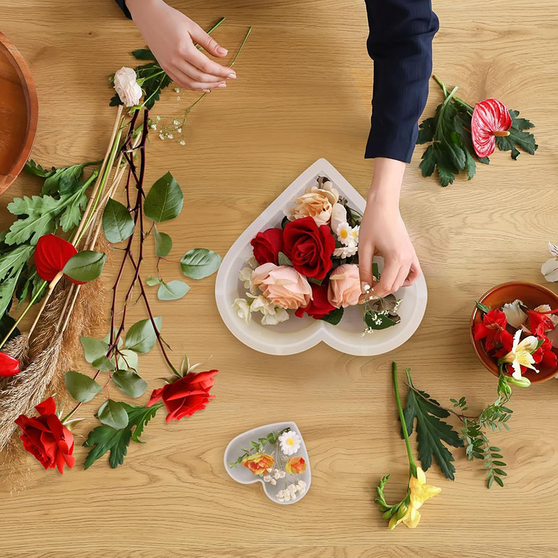 Large Heart Epoxy Resin Mold F - Dried Flower Bouquet reseña y precio