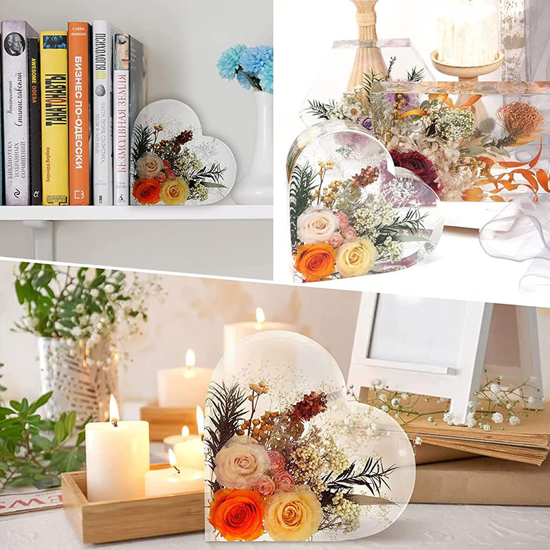 Large Heart Epoxy Resin Mold F - Dried Flower Bouquet reseña y precio